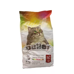 غذا خشک گربه طرح مولتی کالر و حمایتی بسیار باکیفیت برند پولر 600 گرم (بسته‌بندی فروشگاهی زیپ کیپ)
