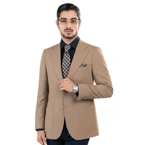 کت تک مردانه دو دکمه ساهارا مدل CO229 شتری 48