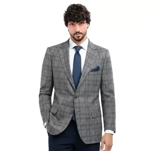 کت مردانه ROYAL CHECK مدل CO228 ذغالی 48