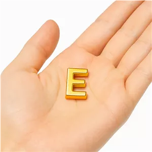 پلاک طلا طرح حرف E انگلیسی0.590