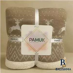پتو خارجی یکنفره گوزنی نسکافه ای