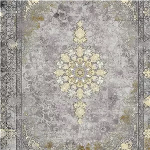 فرش مشهد طرح 803595u رنگ سرمه ای سایز 3*4