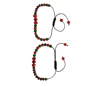 دستبند سنگی کریستال سبز قرمز کد 313 بسته 2 عددی