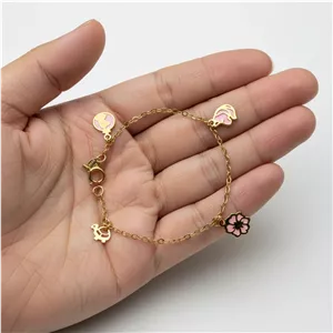 دستبند بچه گانه طرح عروسکی صورتی 1.340