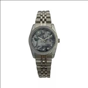 ساعت مچی عقربه ای زنانه رولکس دیت جاست مدل WRD04 بند فلزی