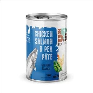 کنسرو پته گوشت مرغ و سالمون و نخود فرنگی مخصوص گربه بالغ برند dps