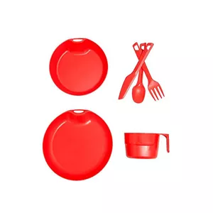 ست ظروف مسافرتی تک نفره 6 تکه لایف کمپ با لیوان کد 45802 قرمز