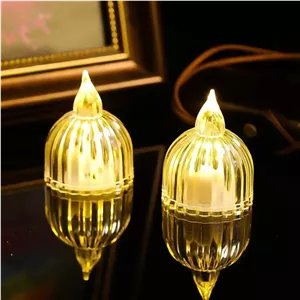 شمع ال ای دی مدل کریستالی شفاف طرح SUN مجموعه 2 عددی