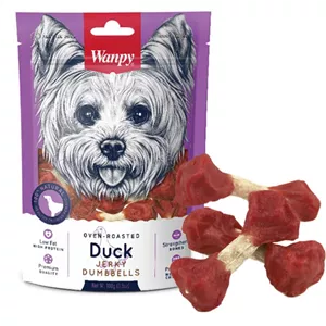 ونپی تشویقی سگ ونپی جرکی دمبلی طعم اردک Wanpy Duck Jerky Dumbbells