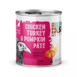 کنسرو پته گوشت بوقلمون و مرغ و کدو مخصوص گربه بالغ 800 گرم برند DPS