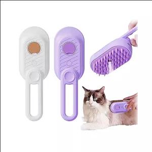 برس بخاردار سگ و گربه دسته دار مدل Pet MASSAGE Brush (رنگ بنفش)