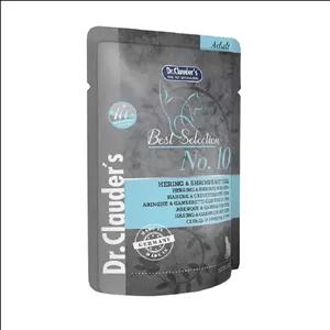 پوچ گربه دکتر کلادرز Dr.Clauder’s طعم شاه ماهی و میگو و دانه چیا وزن 85 گرم