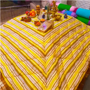 لحاف کرسی طرح نچرال زرد
