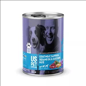 کنسرو غذای سگ یو اس پت مدل های پریمیوم با طعم گوشت بز و کدو سبز وزن 430 گرم