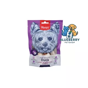 تشویقی سگ ونپی با طعم اردک و پوست خام Wanpy Duck Jerky & Rawhide Wraps وزن 100 گرم