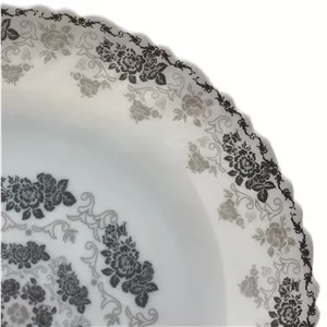 دیس بیضی 1 عددی اپال سفید طوسی