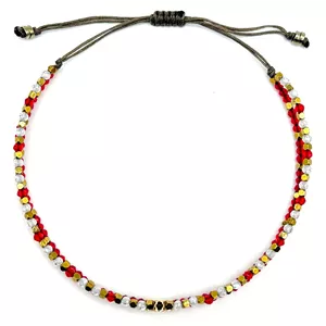 دستبند دو رج ونکلیف طلا گوی زرین کد WGB0089