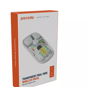 ماوس بی سیم شفاف پرودو مدل PD-TMDM دو حالته سفید