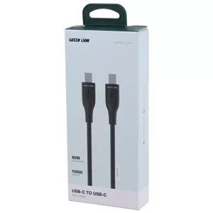 کابل دو سر تایپ سی فست شارژ 60 وات گرین لاین GNPVCUSCTCBK مشکی