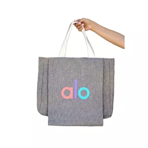 کیف ترندی پارچه ای یوگا طرح ALO طوسی
