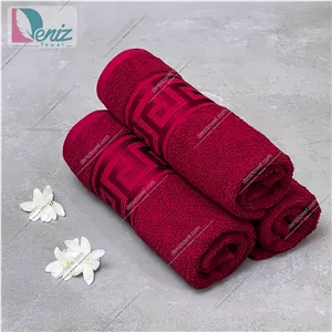 حوله دستی بسته سه عددی طرح ورساچه زرشکی