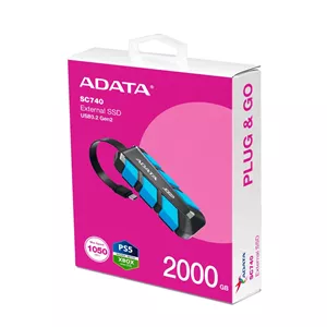 حافظه SSD اکسترنال ای دیتا مدل ADATA SC740 آبی با ظرفیت 2 ترابایت باگارانتی 36 ماهه آونگ