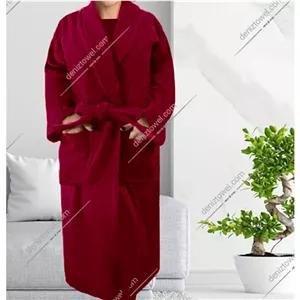 حوله تن پوش با طرح ساده دنیز زرشکی سایز مدیوم