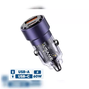 شارژر فندکی 60w برند USAMS مدل CC208