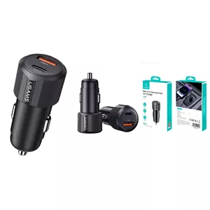 شارژر فندکی 60 وات دو پورت برند USAMS مدل CC283