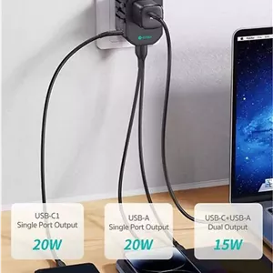 تبدیل پریز برق چندکاره و شارژر دیواری مسافرتی کوتتسی 88004 مشکی