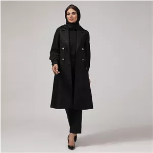 وست بلند زنانه ژاکارد مجلسی 70104 مشکی بُرنُس XL