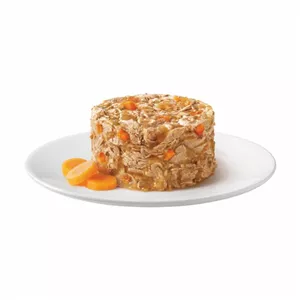 کنسرو کیکی(گوشت تکه ای خالص) گربه گورمت گلد آلمانی با طعم مرغ و هویج 85 گرم