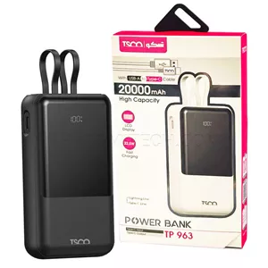 پاوربانک تسکو مدل TSCO TP 963 20000mAh 18W مشکی سفید