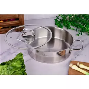 تابه استیل یونیک ۲ دسته دردار سایز ۲۸ فلت جدید un-9910 استیل