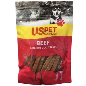 تشویقی سگ مدل نواری طعم گوشت یو اس پت 100g