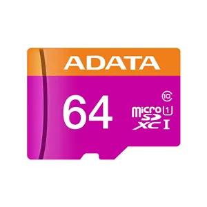 کارت حافظه‌ microSDXC ای دیتا سرعت 80MBps ظرفیت 64 گیگابایت به همراه آداپتور SD