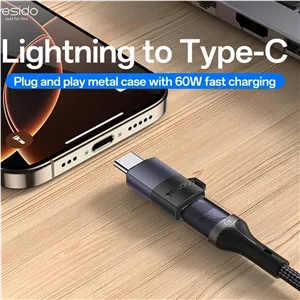 تبدیل lightning به usb c/مبدل OTG لایتنینگ به تایپ سی یسیدو YESIDO GS28