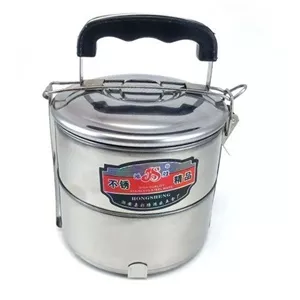 ظرف غذای استیل دو طبقه هندل پات handle pot وارداتی