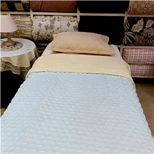پتو یک‌نفره اسپریت مدل کریستال پشت تدی سایز 160×220 رنگ آبی آسمانی – دورو، فوق‌العاده نرم و گرم