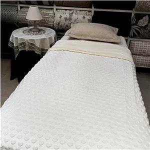 پتو یک‌نفره اسپریت مدل کریستال پشت تدی سایز 160×220 رنگ سفید – دورو