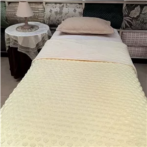 پتو یک‌نفره اسپریت مدل کریستال قلبی پشت تدی سایز 160×220 رنگ نباتی – دورو
