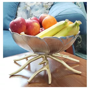ظروف پذیرایی 4 تکه لوتوس ( گلبرگ ) نقره ای
