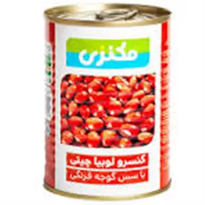 کنسرو لوبیا چیتی با سس گوجه مکنزی