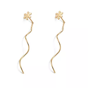 گوشواره طلا 18 عیار زنانه اسپیرال دانه برف وزن 0.61 گرم کد 682