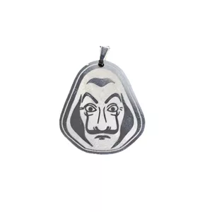 آویز گردنبند استیل طرح دالی مشکی نقره ای