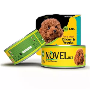 کنسرو Novelux مدل نچرال تهیه شده از مرغ و سبزیجات مخصوص سگ وزن - 120 گرم