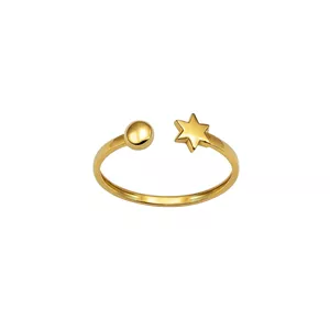 انگشتر طرح بنگل گوی و ستاره کد R-200037 سایز 54 وزن 1.32