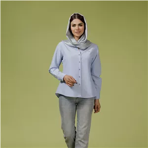 شومیز زنانه آستین بلند بیسیک ویسکوز 30112 بُرنُس 44