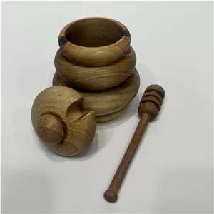 ظرف چوبی عسل خوری درب دار کد A1