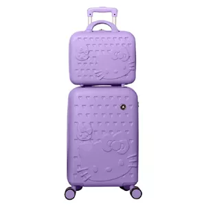 چمدان کودک ام آر طرح کیتی مدل MR-40235-2X مجموعه دو عددی بنفش